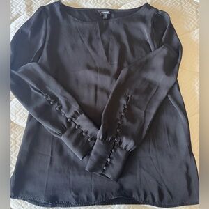 Express satin long sleeve blouse with button detail US L